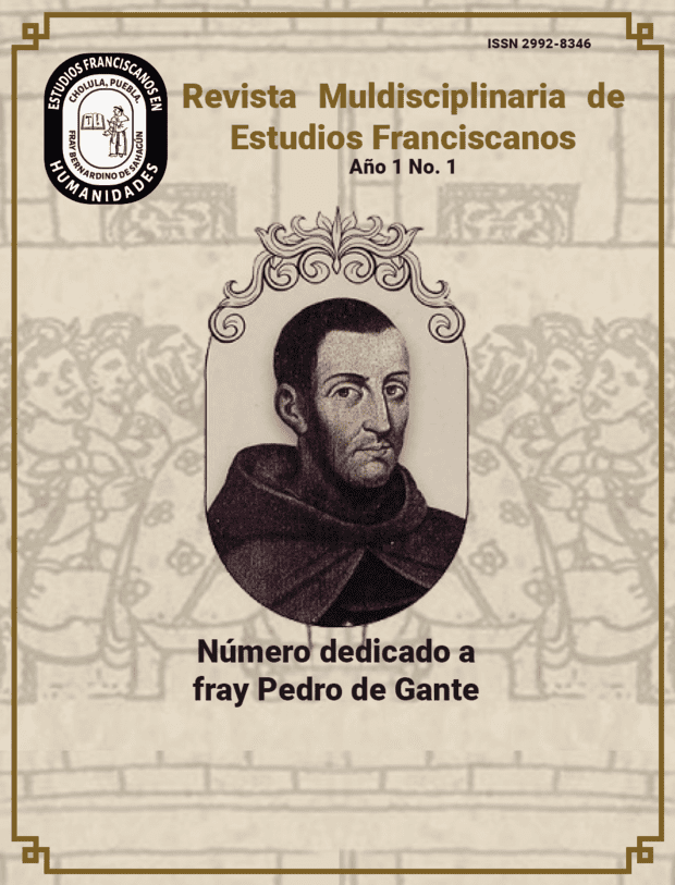 portada de la primer revista multidisciplinaria de estudios franciscanos fray pedro de gante